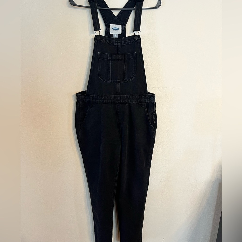 Old Navy Black Denim Overalls